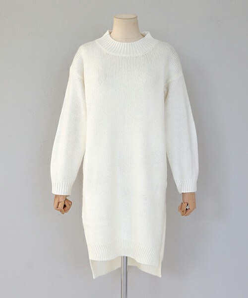 DHOLIC（ディーホリック）の「アンゴラ混ディープスリットニットプルオーバー（ニット/セーター・レディース・マスタード/ピンク/ブラック/アイボリー・FREE）」の2枚目の写真