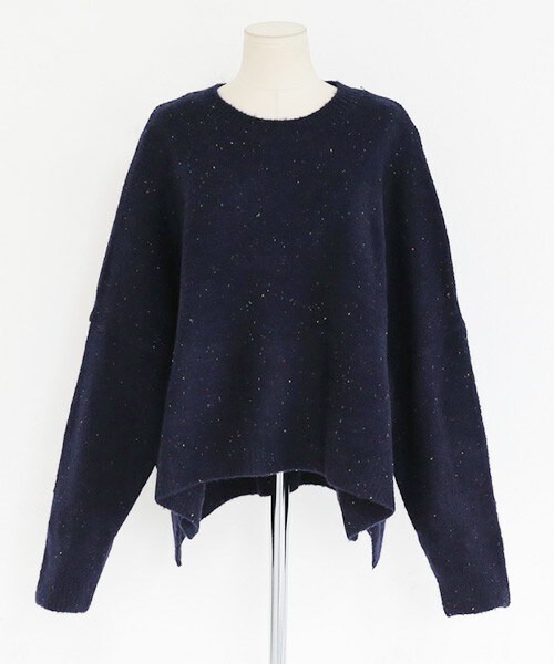 DHOLIC（ディーホリック）の「ドロップショルダーメランジニットプルオーバー（ニット/セーター・レディース・ダークオレンジ/アイボリー/ネイビー・FREE）」の3枚目の写真