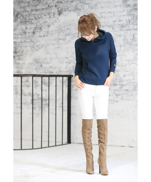 Rocotta by MOERY（ロコッタ）の「Rocotta(ロコッタ) シンプルパーカー（パーカー・レディース・ホワイト/グレー/ネイビー・FREE）」の13枚目の写真