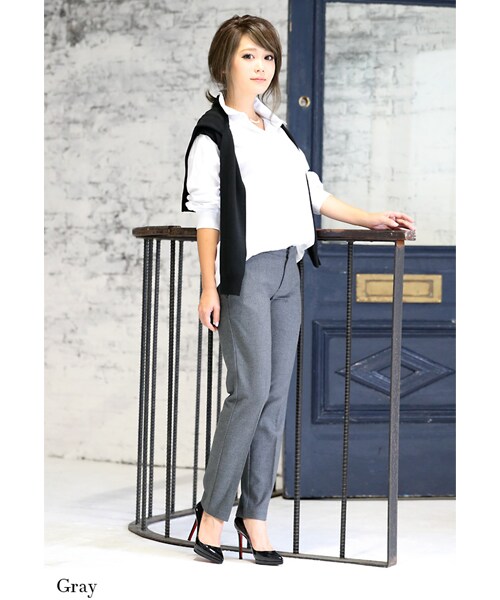 Rocotta by MOERY(ロコッタ)の「Rocotta(ロコッタ) カシミアタッチセンタープレスパンツ(スラックス・レディース・グレー/ブラック/ネイビーブルー・S/M)」の8枚目の写真