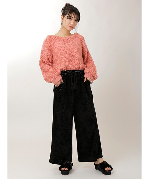 w closet(ダブルクローゼット)の「ループ編み後ろリボンプルオーバー(トップス・レディース・Sグレー/コーラルピンク/グレージュ・FREE)」の11枚目の写真