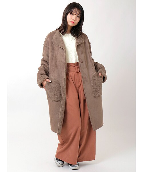 w closet（ダブルクローゼット）の「ベルト付きタック入りワイドパンツ（パンツ・レディース・ピンクブラウン/カーキ/ブラック・FREE）」の13枚目の写真