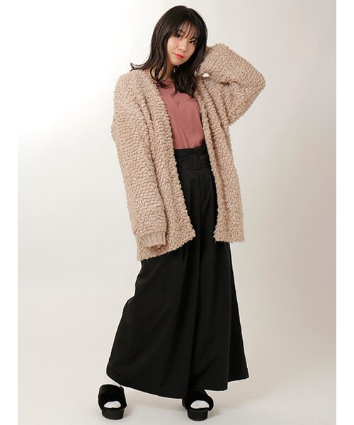 w closet（ダブルクローゼット）の「ベルト付きタック入りワイドパンツ（パンツ・レディース・ピンクブラウン/カーキ/ブラック・FREE）」の14枚目の写真