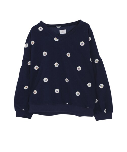 merry jenny(メリージェニー)の「おはな刺繍プルオーバー(トップス・レディース・ピンク/ネイビー・F)」の2枚目の写真