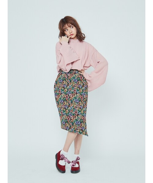 merry jenny(メリージェニー)の「プリーツフリルブラウス(トップス・レディース・ブラック/ピンク/グリーン・F)」の5枚目の写真