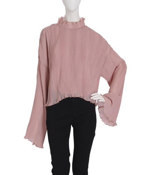 merry jenny(メリージェニー)の「プリーツフリルブラウス(トップス・レディース・ブラック/ピンク/グリーン・F)」の7枚目の写真