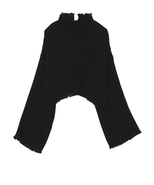 merry jenny(メリージェニー)の「プリーツフリルブラウス(トップス・レディース・ブラック/ピンク/グリーン・F)」の1枚目の写真