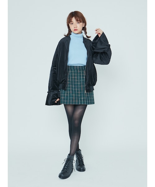 merry jenny(メリージェニー)の「フリルベロアブルゾン(ジャケット/アウター・レディース・ブラック/ワイン/ベージュ・F)」の6枚目の写真