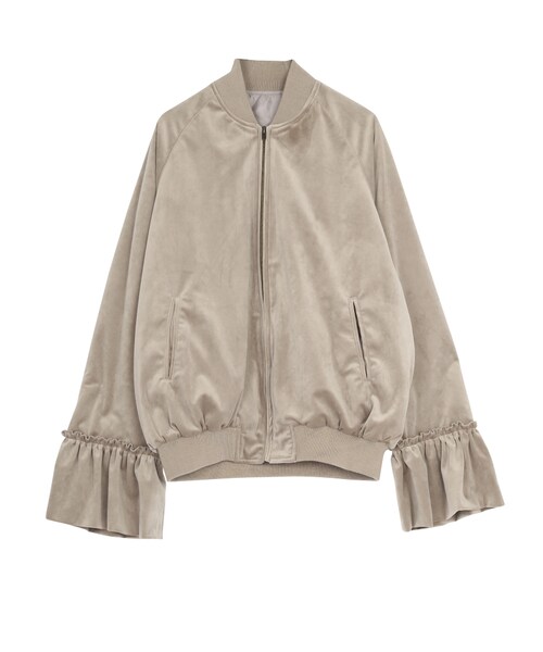 merry jenny(メリージェニー)の「フリルベロアブルゾン(ジャケット/アウター・レディース・ブラック/ワイン/ベージュ・F)」の2枚目の写真