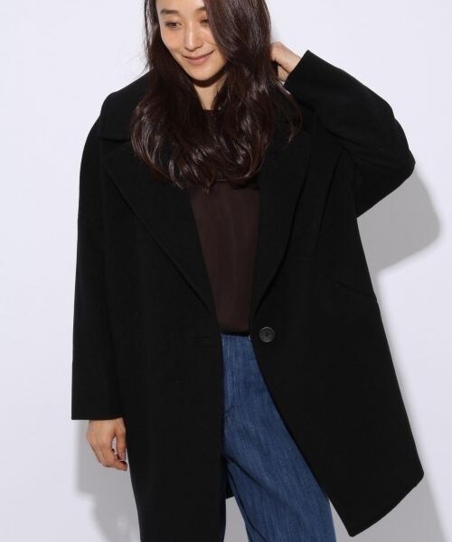 niko and...（ニコアンド）の「Wモッサ3Dコクーンコート（ジャケット/アウター・グレー/ブラック）」の3枚目の写真