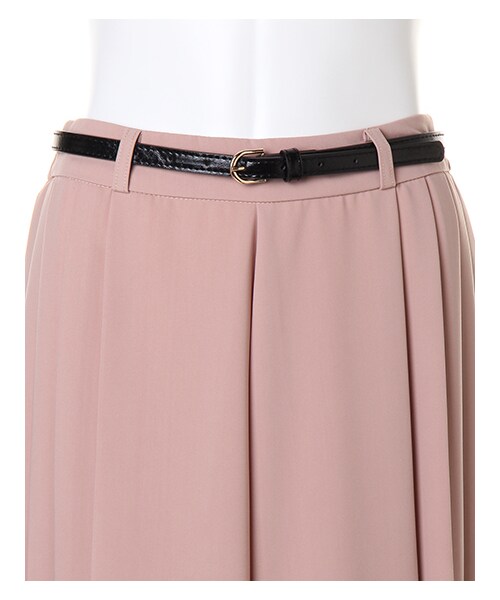 INGNI（イング）の「ベルト付ラチネサイドプリーツ／ガウチョ（パンツ・レディース・ﾃﾗｺｯﾀ/ｸﾛ/ﾋﾟﾝｸ/ﾎﾞﾙﾄﾞｰ/ｷｬﾒﾙ・M）」の3枚目の写真