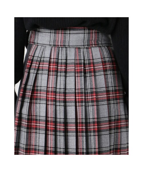 JOURNAL STANDARD（ジャーナルスタンダード）の「フラノムジ チェック ベルトプリーツスカート（スカート・ブラック/グレーB・36/38）」の10枚目の写真