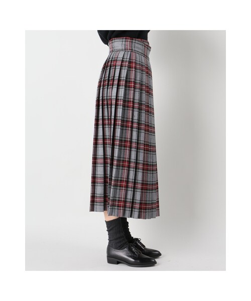 JOURNAL STANDARD（ジャーナルスタンダード）の「フラノムジ チェック ベルトプリーツスカート（スカート・ブラック/グレーB・36/38）」の8枚目の写真