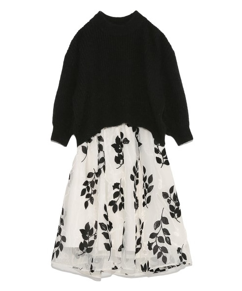 SNIDEL（スナイデル）の「フロッキーニットコンビワンピース