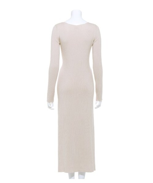 SNIDEL（スナイデル）の「レースアップニットロングワンピース（ニットワンピース・レディース・IVR/BRW/NVY・F）」の6枚目の写真