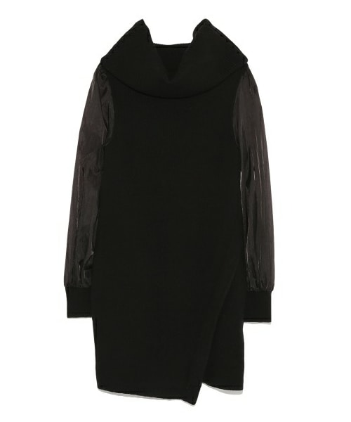 新品タグ付 SNIDEL スナイデル シースルースリーブワンピ 黒 ブラック  