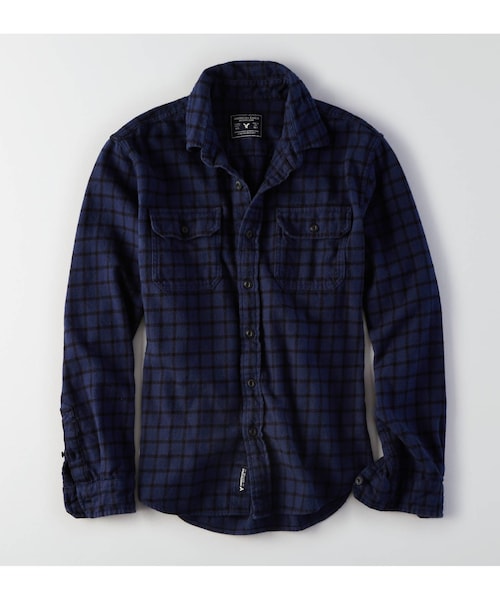 American Eagle(アメリカンイーグル)の「AEOラグドフランネルシャツ(シャツ/ブラウス・メンズ・クリーム/オリーブ/ブルー/ライトブルー/ネイビー/レッド/マルチ・XS/S/M/L/XL/XXL/XXXL)」の5枚目の写真