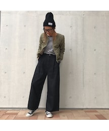 copine | 再入荷！ハイウエストワイドブラックデニムパンツ(デニムパンツ)