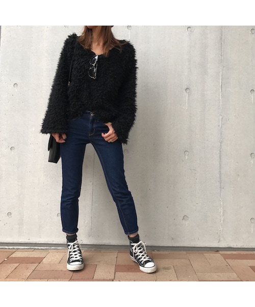 copine（コピン）の「★再入荷★新色追加！大人可愛いふわふわフェイクファーVネックプルオーバー（7color）（ニット/セーター・レディース・その他）」の9枚目の写真