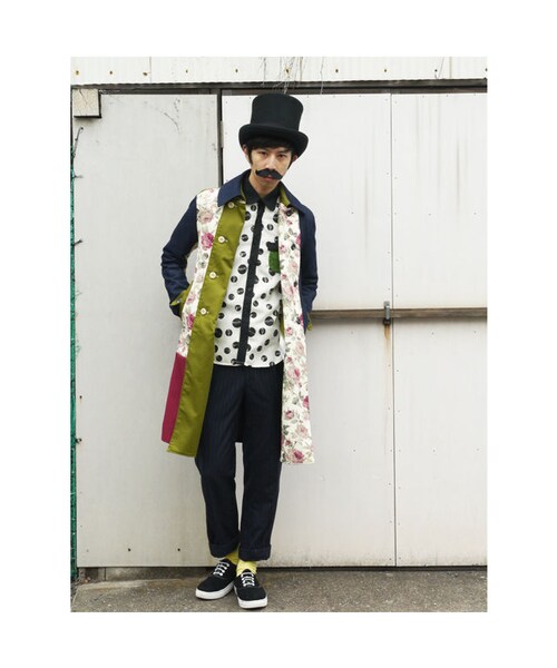 NIRAME.CO（ニラメッコ）の「気まぐれロングピーコート　花柄×デニム　中綿入り（ピーコート・メンズ・その他）」の7枚目の写真