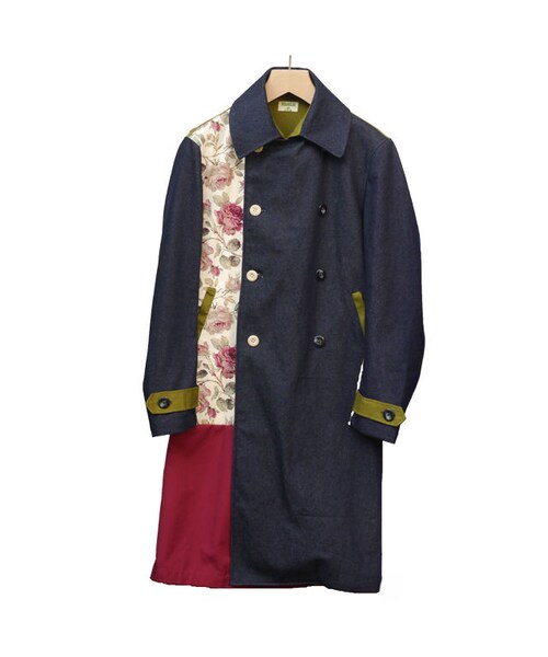 NIRAME.CO（ニラメッコ）の「気まぐれロングピーコート　花柄×デニム　中綿入り（ピーコート・メンズ・その他）」の8枚目の写真