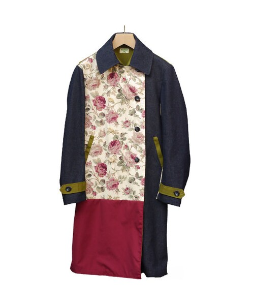 NIRAME.CO（ニラメッコ）の「気まぐれロングピーコート　花柄×デニム　中綿入り（ピーコート・メンズ・その他）」の9枚目の写真