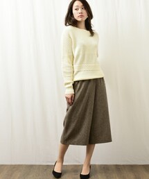 INTERPLANET | ラップ風ツイードパンツ(その他パンツ)