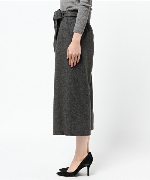 INTERPLANET（インタープラネット）の「ラップ風ツイードパンツ（その他パンツ・レディース・チャコールグレー/キャメル・FREE）」の4枚目の写真