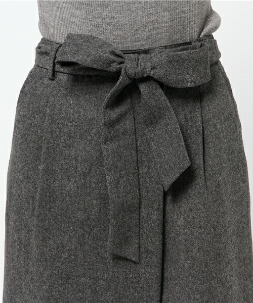 INTERPLANET（インタープラネット）の「ラップ風ツイードパンツ（その他パンツ・レディース・チャコールグレー/キャメル・FREE）」の6枚目の写真