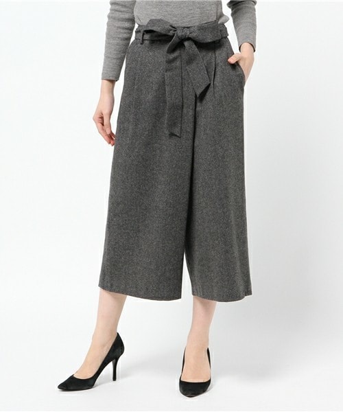 INTERPLANET（インタープラネット）の「ラップ風ツイードパンツ（その他パンツ・レディース・チャコールグレー/キャメル・FREE）」の2枚目の写真