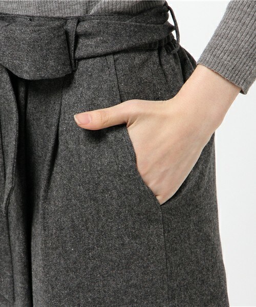 INTERPLANET（インタープラネット）の「ラップ風ツイードパンツ（その他パンツ・レディース・チャコールグレー/キャメル・FREE）」の8枚目の写真