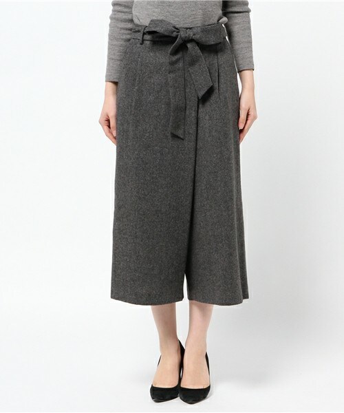 INTERPLANET（インタープラネット）の「ラップ風ツイードパンツ（その他パンツ・レディース・チャコールグレー/キャメル・FREE）」の3枚目の写真