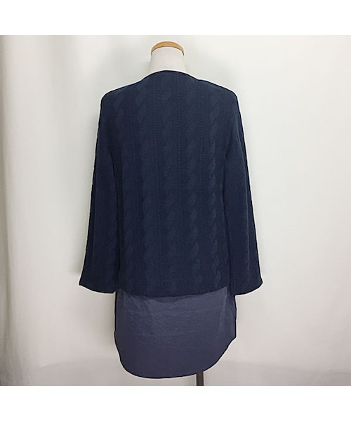 masterkey（マスターキー）の「APRON（ニット/セーター・メンズ・ネイビー/ホワイト・0/1/2）」の6枚目の写真