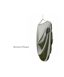 Quodua◆Elaque | "Cone" Robe (Long Length) / Gray & Navy(Tシャツ/カットソー)