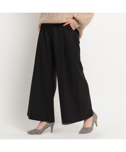 OZOC(オゾック)の「起毛ワイドタックパンツ(パンツ・レディース・グレー/ブラック/ベージュ系・その他)」の2枚目の写真