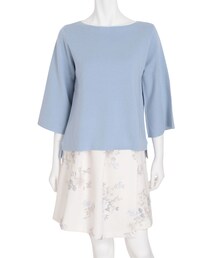 MERCURYDUO | ミラノリブボートネックカラーニット(トップス)