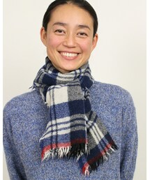 45R ウールギンガムチェックマフラー 45R（フォーティファイブアール）の「メリノカシミヤチェックマフラー