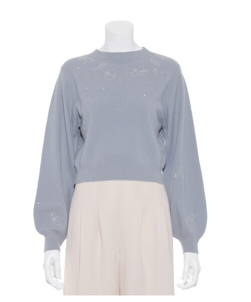 snidel エンブロイダリープルオーバー □#SNIDEL エンブロイダリーカットオフニットプルオーバー ¥18,700 𓐄