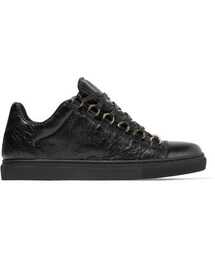 BALENCIAGA | Balenciaga - Arena Crinkled-leather Sneakers - Black(スニーカー)