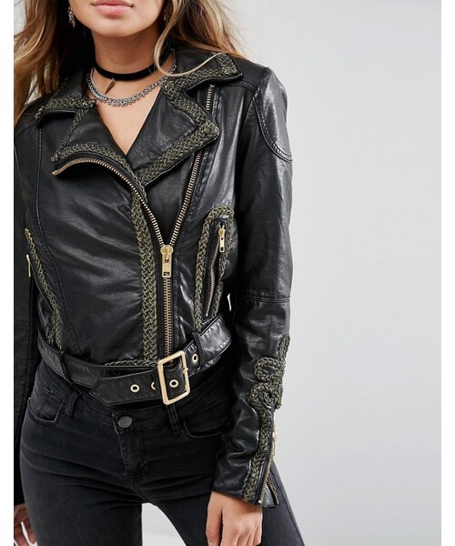 FREE PEOPLE（フリーピープル）の「Free People Bang Bang Vegan Leather Jacket（ライダースジャケット・レディース・Black・US 8/US 6/US 10）」の3枚目の写真