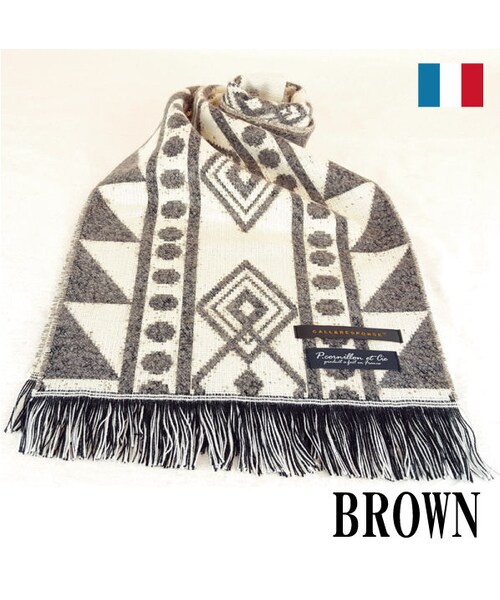 CALL&RESPONSE（コールアンドレスポンス）の「【フランス製】ネイティブジャガードマフラー/ＣＡＬＬ＆ＲＥＳＰＯＮＳＥ　162-1662-06（マフラー・メンズ・その他）」の2枚目の写真