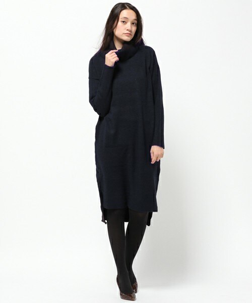 INTERPLANET（インタープラネット）の「ブークレロングニットOP（ワンピース・レディース・グレー/ベージュ/ネイビー・FREE）」の3枚目の写真