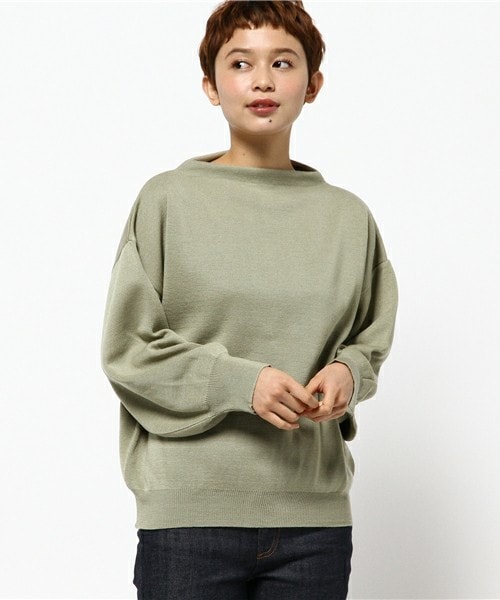 archives（アルシーヴ）の「ミラノリブドルマンボトルネックプルオーバー（ニット/セーター・レディース・オフホワイト/チャコールグレー/グリーン/グリーン系その他/ピンク・MEDIUM）」の4枚目の写真