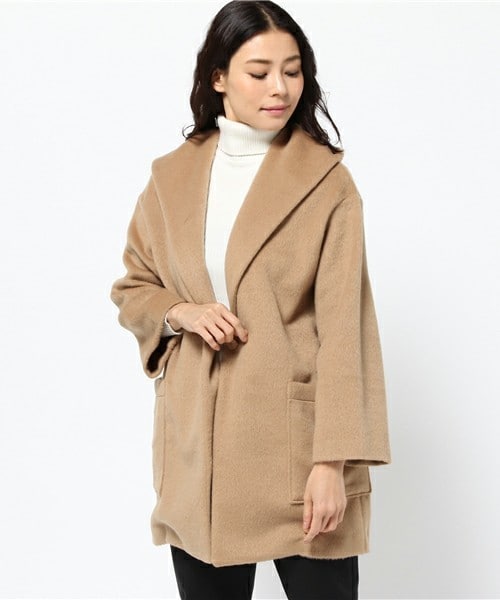 archives（アルシーヴ）の「ウールシャギーフードコート（その他アウター・レディース・オフホワイト/グレー/キャメル・MEDIUM）」の3枚目の写真