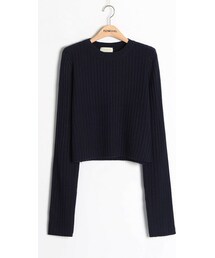 FLYMODEL | ラウンドネック長袖リブニット(P0000QVN)(ニット/セーター)