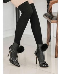 KORMARCH | ２TYPEポンポンヒールパンプス(ブーティ)