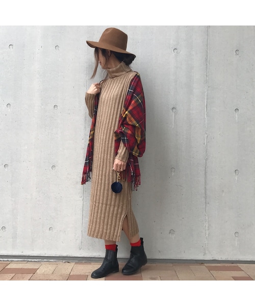 copine（コピン）の「タートルネックロングニットワンピース（ワンピース・レディース・その他）」の4枚目の写真