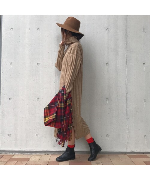 copine（コピン）の「タートルネックロングニットワンピース（ワンピース・レディース・その他）」の2枚目の写真