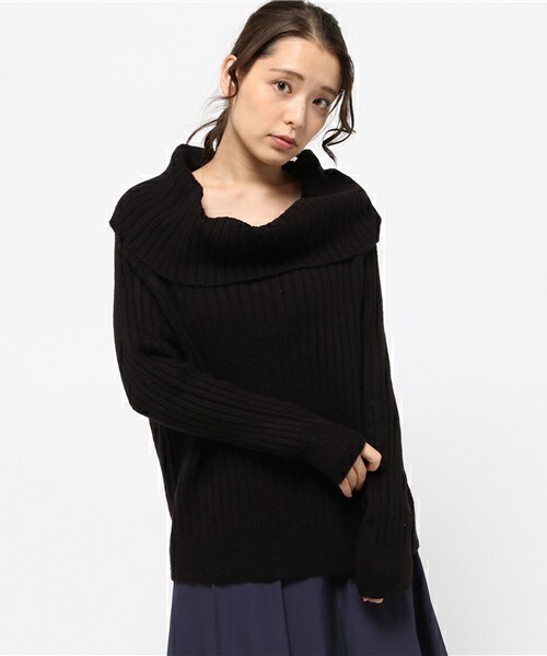 archives（アルシーヴ）の「ブークレオフタートルプルオーバー（ニット/セーター・レディース・ブラック/グレー/ピンク・MEDIUM）」の2枚目の写真