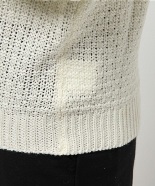 archives（アルシーヴ）の「袖花柄刺繍ニットプルオーバー（ニット/セーター・レディース・オフホワイト/ブラック/グレー・MEDIUM）」の9枚目の写真